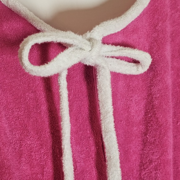 VTG Terry Cloth Granada Romper Womens 3XL Pink White Short Beach Jumsuit 70s - Picture 6 of 16